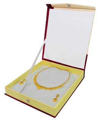 atorakushon Satin Cream 1pc Jewellery Box Necklace Pouches Earrings Half Set Box for Travelling Organizer Women And Girl 4