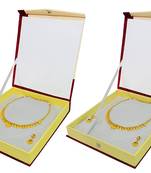 atorakushon Satin cream 2pc Jewellery Box Necklace Pouches Earrings Half Set Box for Travelling Organizer Women And Girl