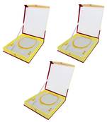 atorakushon Satin Cream 3pc Jewellery Box Necklace Pouches Earrings Half Set Box for Travelling Organizer Women And Girl