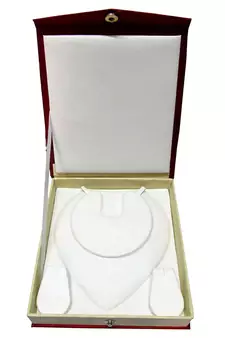 atorakushon Satin Maroon2pc Jewellery Box Necklace Pouches Earrings Half Set Box for Travelling Organizer Women And Girl
