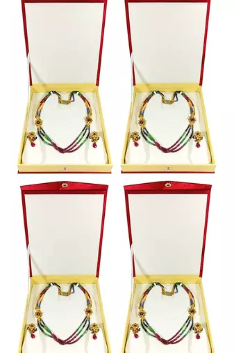 atorakushon Satin maroon4pc Jewellery Box Necklace Pouches Earrings Half Set Box for Travelling Organizer Women And Girl