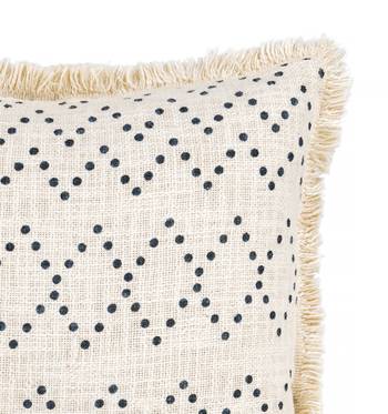 Cotton Multicolor Cushion Cover For Sofa And Other Home Decorative With Polka Print  Shaggy Border 18 X 18  Inches 2