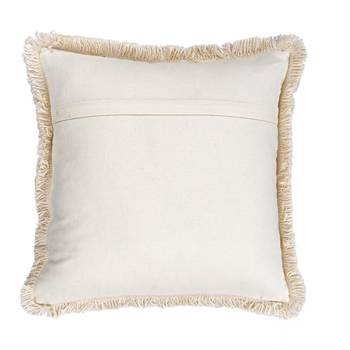 Cotton Multicolor Cushion Cover For Sofa And Other Home Decorative With Polka Print  Shaggy Border 18 X 18  Inches 3
