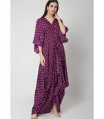 Nangalia Ruchira violet draped dress