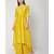 Nangalia Ruchira Yellow hilo leheriya long Kurti with bhandhej palazzo