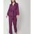 Nangalia Ruchira Purple printed robed jacket with pants cinched w ith a belt