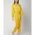 Nangalia Ruchira  Yellow Relaxed bhandhej collared printed shirt with a knot and bhandhej pants