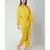 Nangalia Ruchira  Yellow Relaxed bhandhej collared printed shirt with a knot and bhandhej pants