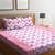 NEUDIS BY Dhrohar Cotton Geometric  210 TC Printed Flat Double Bedsheet with 2 pillow covers- Pink - Size - 90 X 98 Inch