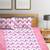 NEUDIS BY Dhrohar Cotton Geometric  210 TC Printed Flat Double Bedsheet with 2 pillow covers- Pink - Size - 90 X 98 Inch
