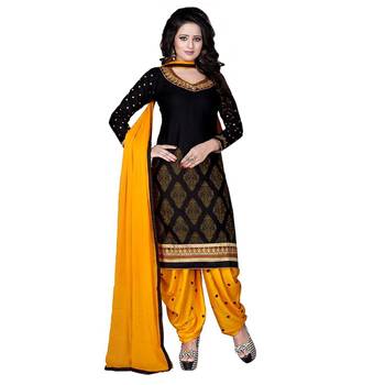 Black printed crepe salwar 1