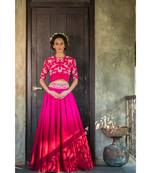 aarbee magenta embroidered dupion silk readymade-lehenga-cholis