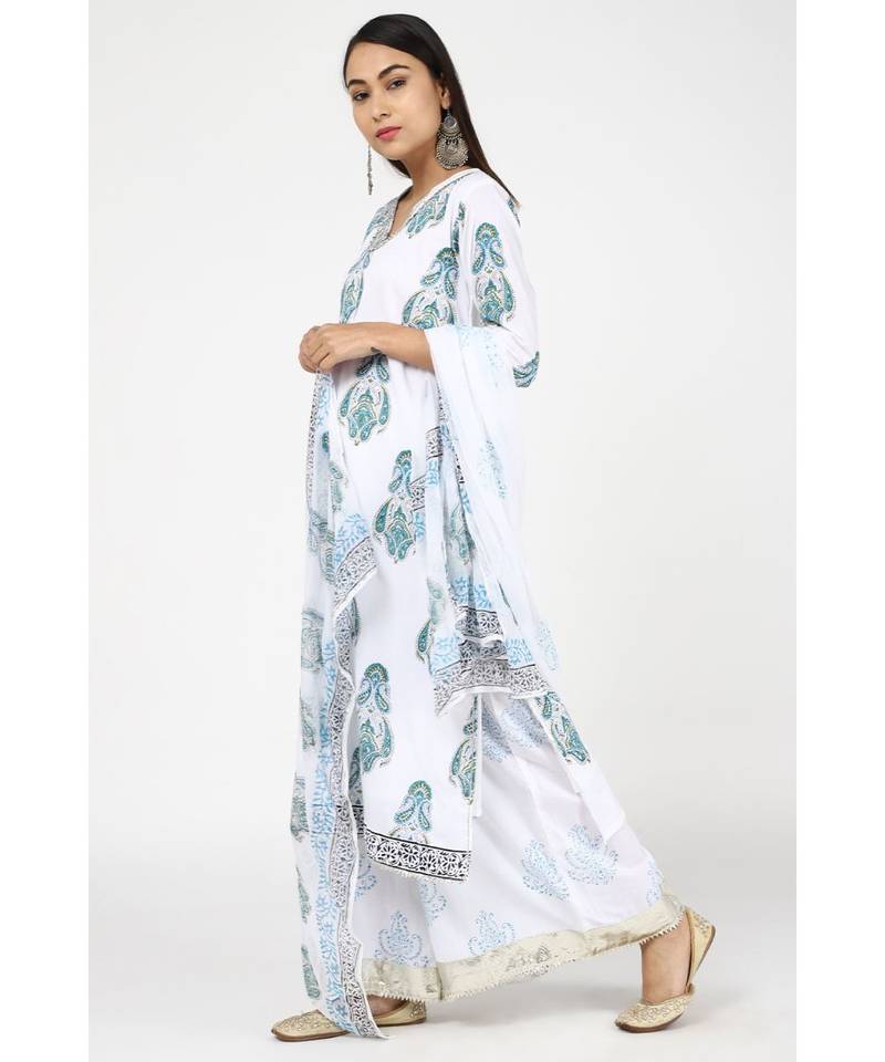 Blue Karma Cotton Suit Set