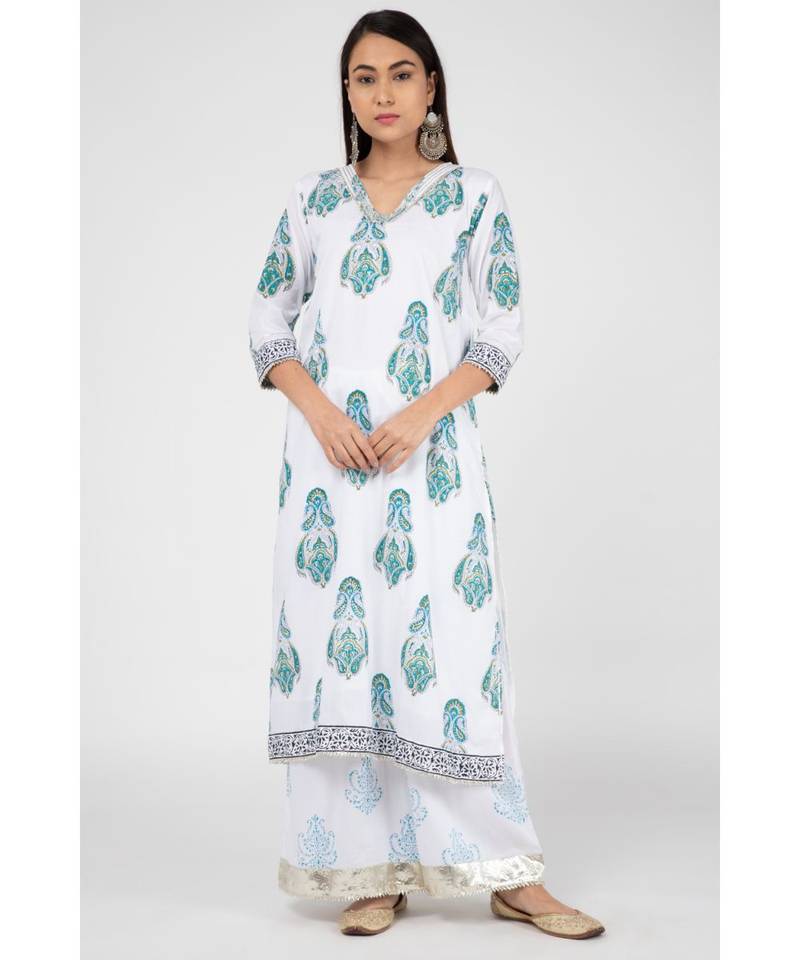 Blue Karma Cotton Suit Set