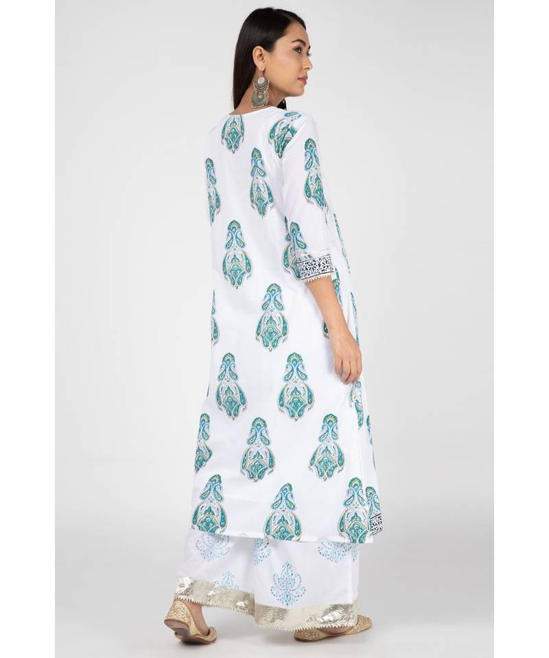 Blue Karma Cotton Suit Set