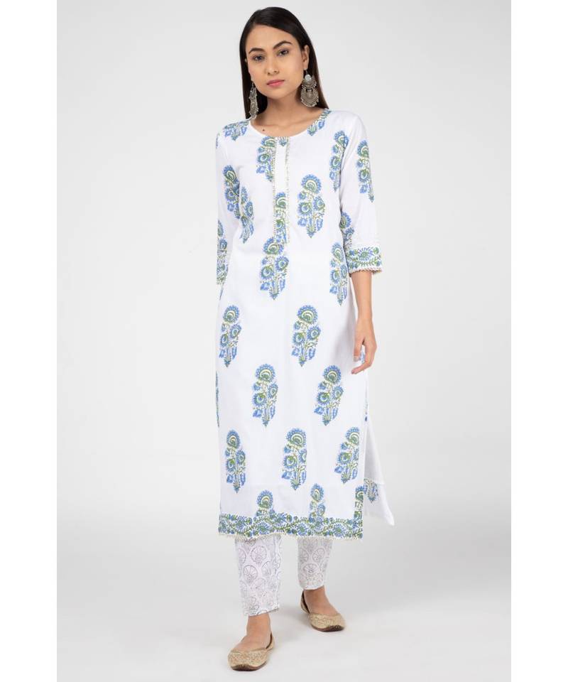 Blue Rune Cotton Suit Set