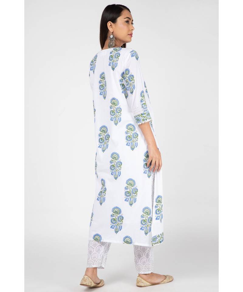 Blue Rune Cotton Suit Set