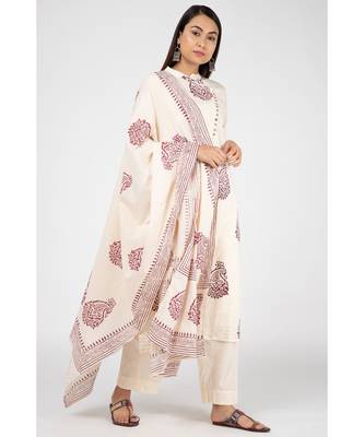 Cream Latte Cotton Suit Set 1