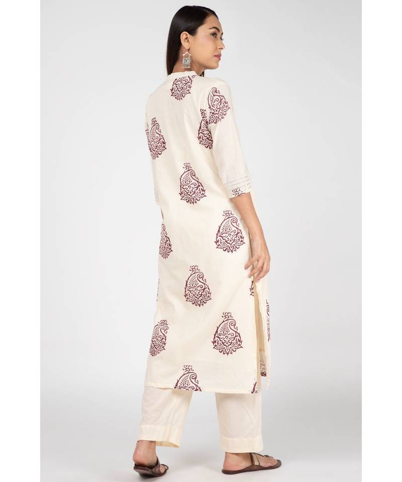 Cream Latte Cotton Suit Set