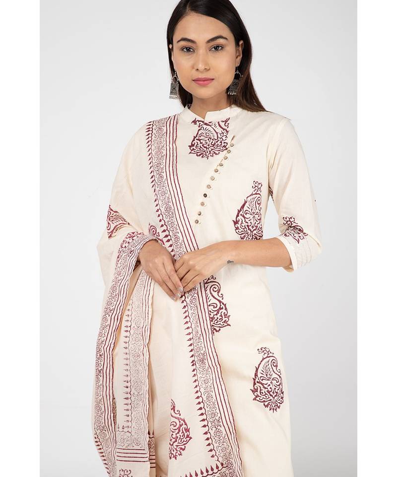 Cream Latte Cotton Suit Set