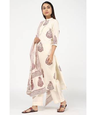 Cream Latte Cotton Suit Set 5