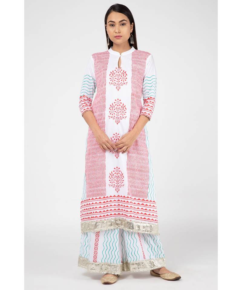 Red Tribe Cotton Suit Set