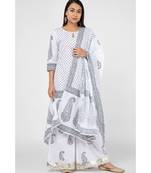 White Charcoal Suit Set