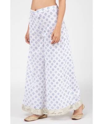 White Cyan Cotton Suit Set 3