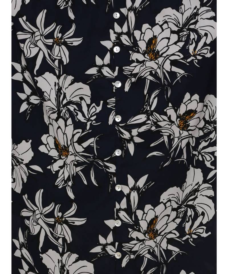 Women's Multicolored Floral V Neck 3/4 Sleeve Gathered Flowy Maxi Dress