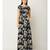 Women's Multicolored Round Neck Cap Sleeve Belted Flowy Floral Maxi Dress