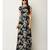 Women's Multicolored Round Neck Cap Sleeve Belted Flowy Floral Maxi Dress