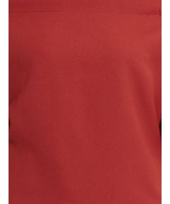Women's Brick Red Mini Bardot Solid Dress 5