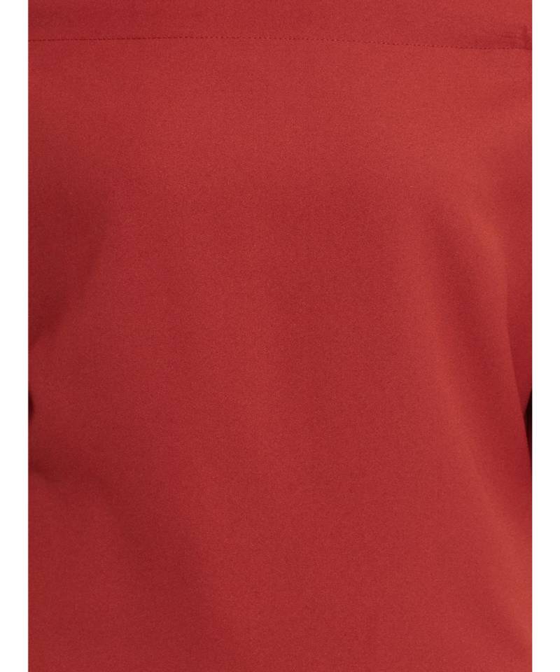 Women's Brick Red Mini Bardot Solid Dress