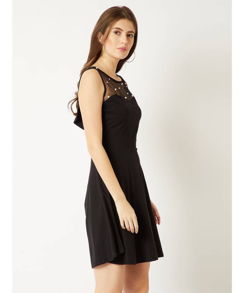 MLB■(W)Slim Collar Sleeveless Dress★送料込 Shirring Jersey Jacquard Sleeveless Dress - black – OBLIGE