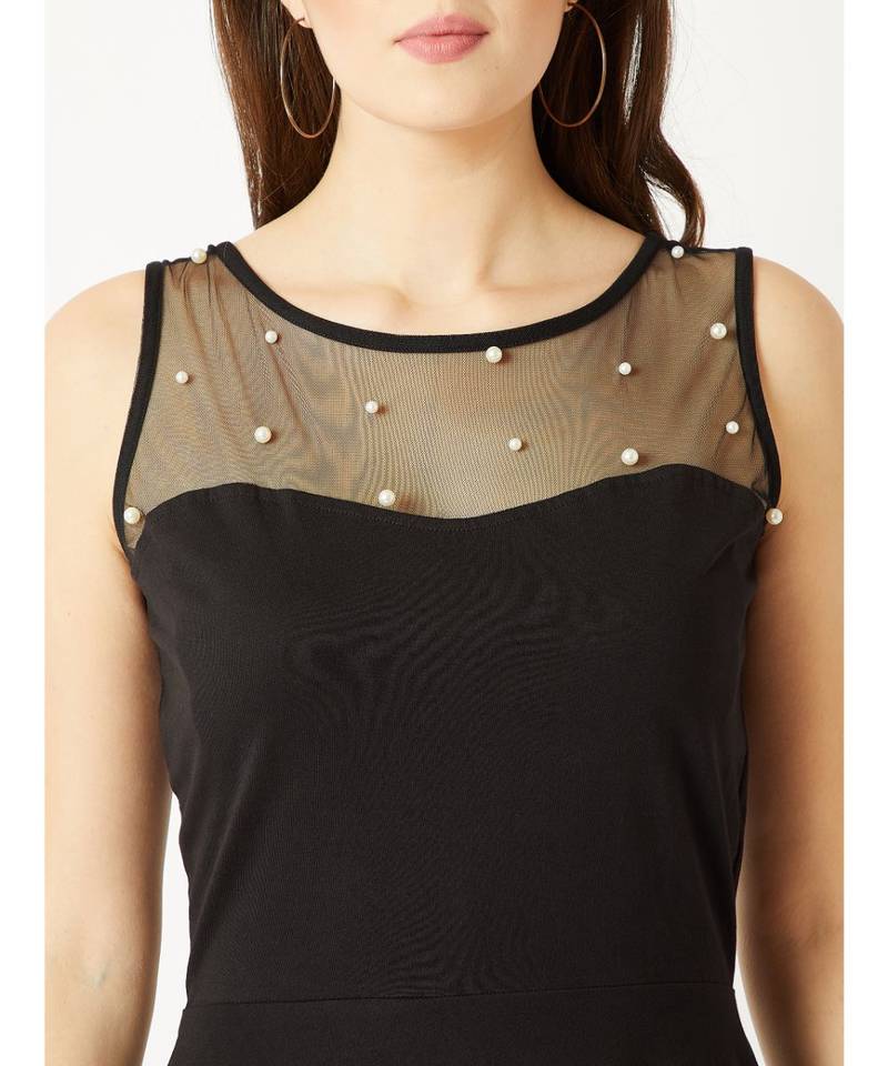 MLB■(W)Slim Collar Sleeveless Dress★送料込 POTTERY SHORT BELL SLEEVE FLARE DRESS