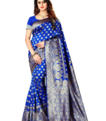 Women's Designer Banarasi Silk Saree With  Blouse