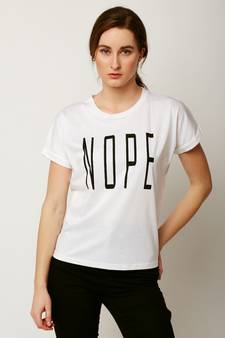 Women's White Round Neck Continuous short_sleeve Solid Graphic Print T-Shirt