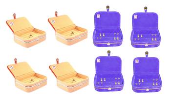 atorakushon   Velvet Jewellery Box Necklace Ring Box Earring Folder Travelling Organizer Pack of 8 (multicolor) 1