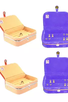 atorakushon   Velvet Jewellery Box Necklace Ring Box Earring Folder Travelling Organizer Pack of 8 (multicolor)
