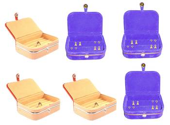 atorakushon   Velvet Jewellery Box Necklace Ring Box Earring Folder Travelling Organizer Pack of 6 (multicolor) 1