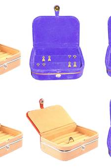 atorakushon   Velvet Jewellery Box Necklace Ring Box Earring Folder Travelling Organizer Pack of 6 (multicolor)