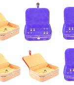 atorakushon   Velvet Jewellery Box Necklace Ring Box Earring Folder Travelling Organizer Pack of 6 (multicolor)