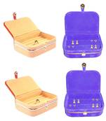 atorakushon   Velvet Jewellery Box Necklace Ring Box Earring Folder Travelling Organizer Pack of 4 (multicolor)