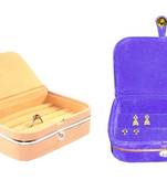 atorakushon   Velvet Jewellery Box Necklace Ring Box Earring Folder Travelling Organizer Pack of 2 (multicolor)