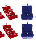 atorakushon   Velvet Jewellery Box Necklace Ring Box Earring Folder Travelling Organizer Pack of 8 (multicolor)