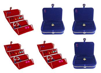 atorakushon   Velvet Jewellery Box Necklace Ring Box Earring Folder Travelling Organizer Pack of 6 (multicolor) 1
