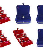 atorakushon   Velvet Jewellery Box Necklace Ring Box Earring Folder Travelling Organizer Pack of 6 (multicolor)