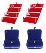 atorakushon   Velvet Jewellery Box Necklace Ring Box Earring Folder Travelling Organizer Pack of 4 (multicolor)