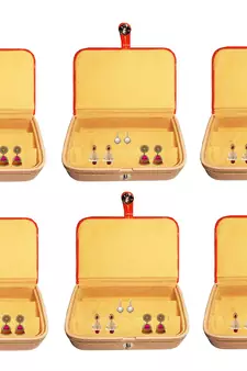 atorakushon   Velvet Jewellery Box Necklace Ring Box Earring Box Travelling Organizer Set of 6 (Brown)