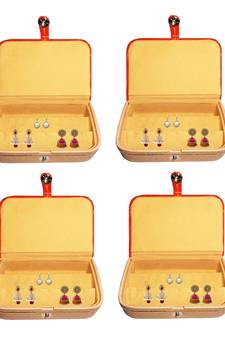 atorakushon   Velvet Jewellery Box Necklace Ring Box Earring Box Travelling Organizer Set of 4 (Brown)